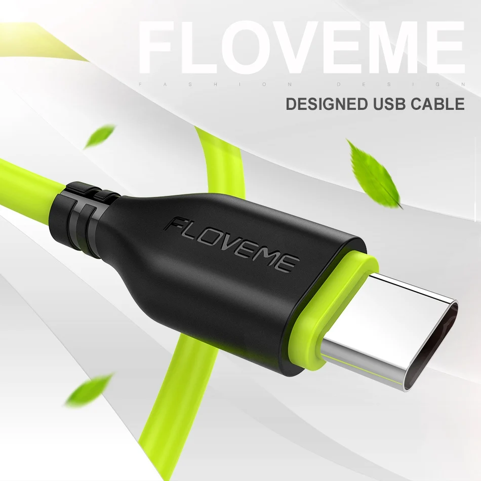Кабель зарядный FLOVEME USB Type C с поддержкой быстрой зарядки и передачи данных|Кабели