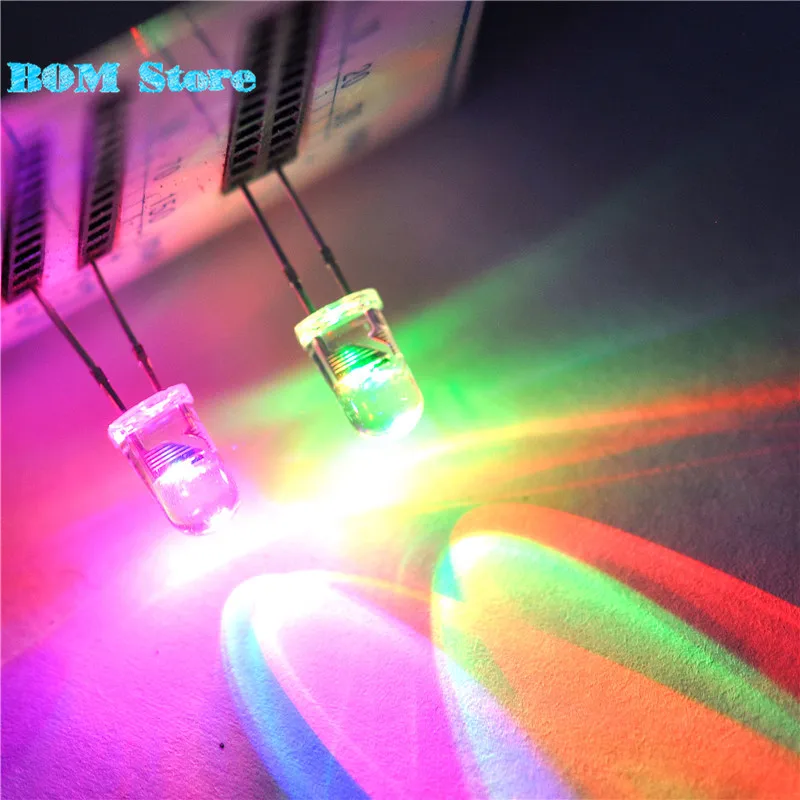 100 шт. 2Pin 3 мм RGB 7 цветов медленная вспышка LED-светодиод (LED) новые продукты и ROHS цвет
