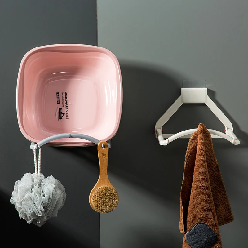 

Household Wall-Mounted Washbasin Stand Kitchen Multi-Function Hook Rack Plastic Punch-Free Hook-And-Hook Wall Mount for Bathroom