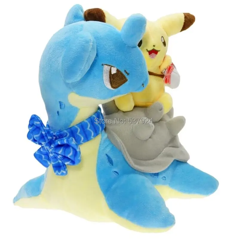 Новая плюшевая кукла Pikachu верховой езды Lapras 8 дюймов 20 см|Персонажи мультфильмов и