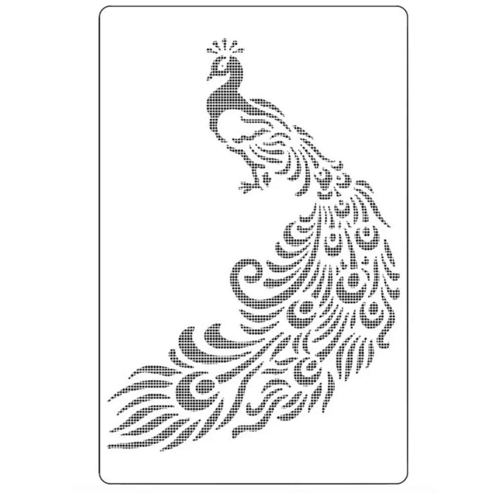 1 шт. павлин с выгравированным тотемным цветком в форме многоразовые трафареты