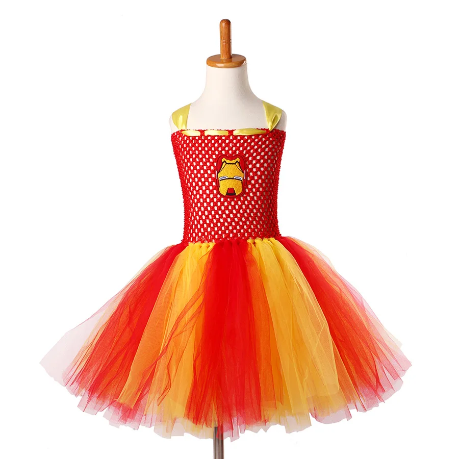 Red &amp Yellow Girls Baby Iron Man Tutu Dress Handmade Kids Superhero Tulle Halloween Birthday Party Prom Costume | Детская одежда и