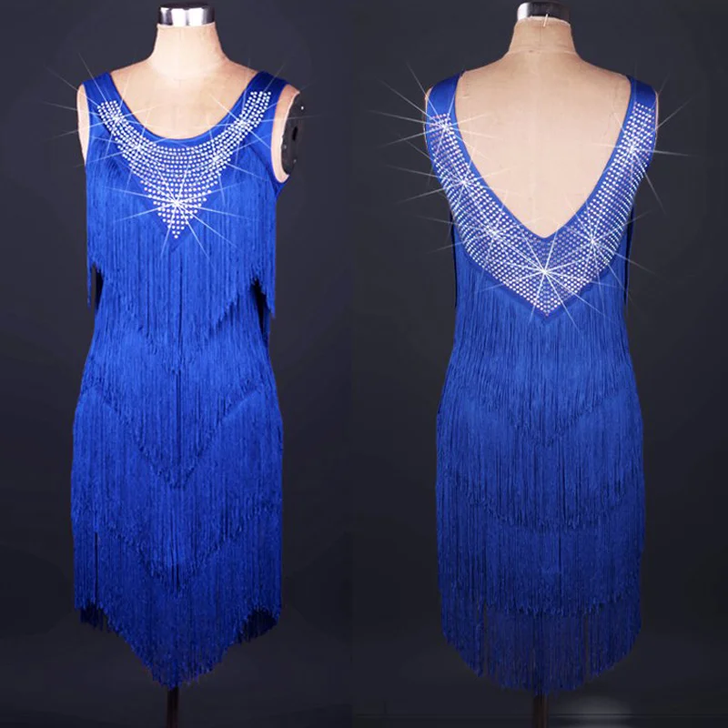 Платье для латинских танцев на заказ сексуальное платье без рукавов с кисточками