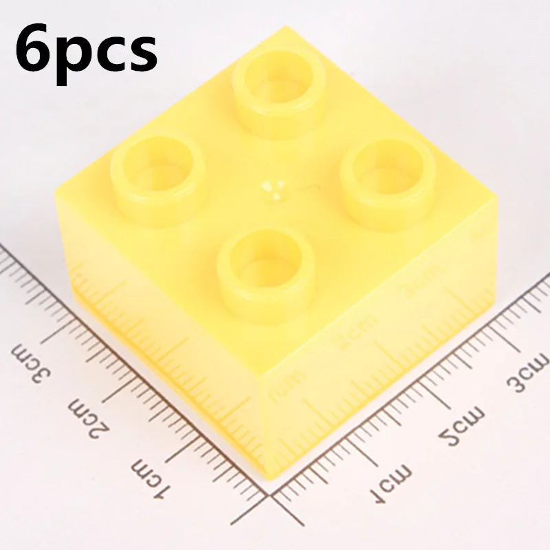 Diy-R501-18x6pcs 6 шт./партия 2X2 толстые Кирпичи Diy Большие размеры строительные блоки запас аксессуары совместимы с дублированные игрушки для детей подарок для детей - Цвет: Diy-R501-18x6pcs