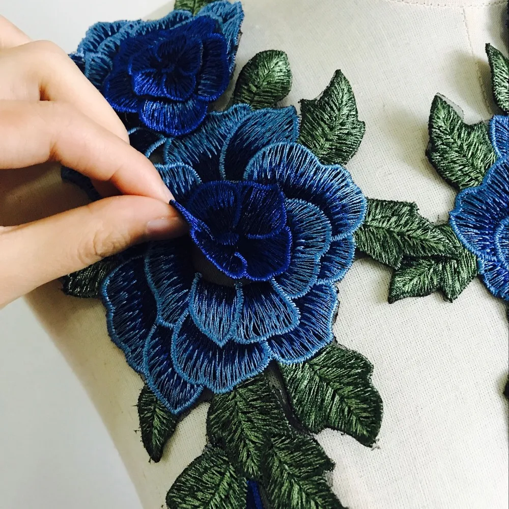 FFLACELL 2 шт./пара вышивка розы цветок патчи для одежды платья шляпы сумки джинсы