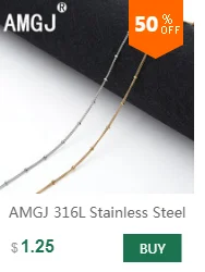 AMGJ 4 Style Stainless Steel Gold Color Round Ball Pendant Necklace Link Chain Necklace Fashion Jewelry for Women or Men