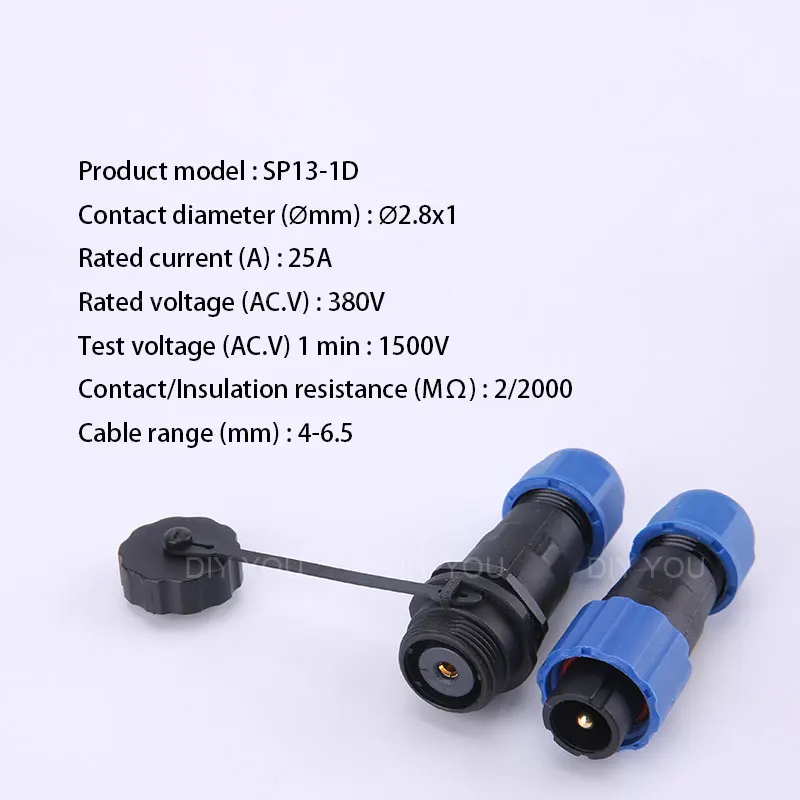 SP13-1D SP13 IP68 Водонепроницаемый гнездовое соединение авиации розетка 2Pin 3pin 4pin 5pin 6pin 7pin 9pin кабель Разъемы - Цвет: SP13-1D