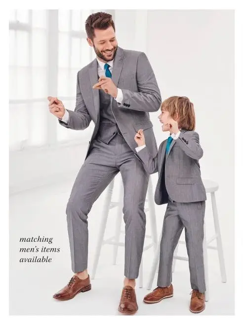 Новейшие Серые костюмы папы и сына 3 предмета костюм лучшего мужчины для шафера