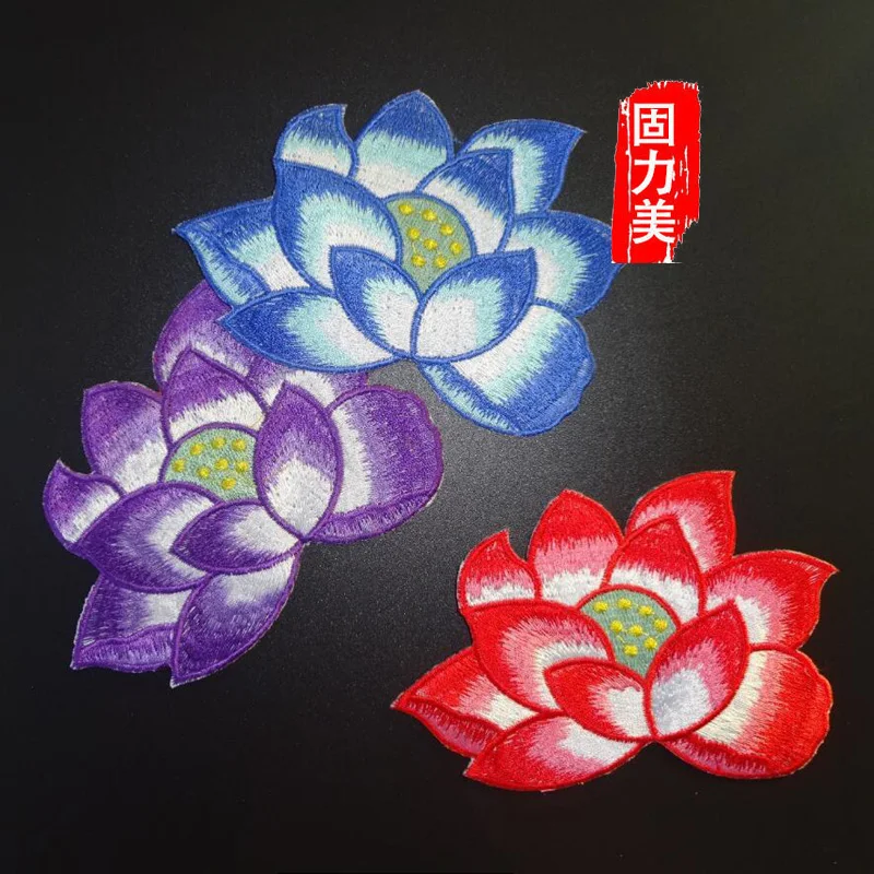 2 шт. цвета: розовый красный синий фиолетовый цветок лотоса с аппликацией в виде