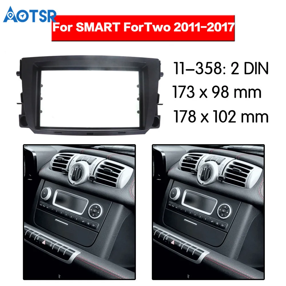 

2 Din Car Radio Fascia Multimedia Frame Kit For SMART ForTwo 2011-2017 Panel Dash Audio Mount Trim Dash DVD Adapte