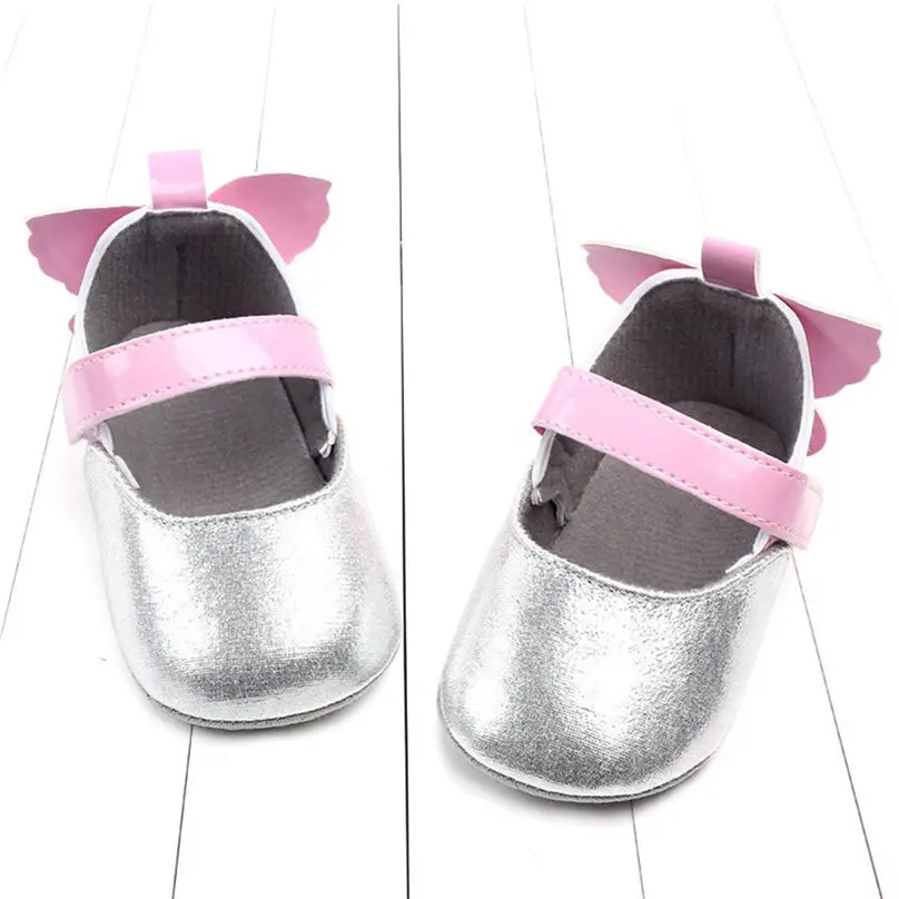 Toddler shoes Милые Нескользящие туфли для новорожденных девочек и мальчиков с бабочками; обувь на мягкой подошве; buty niemowleece buciki dla niemowlat 4JJ - Цвет: Toddler shoes