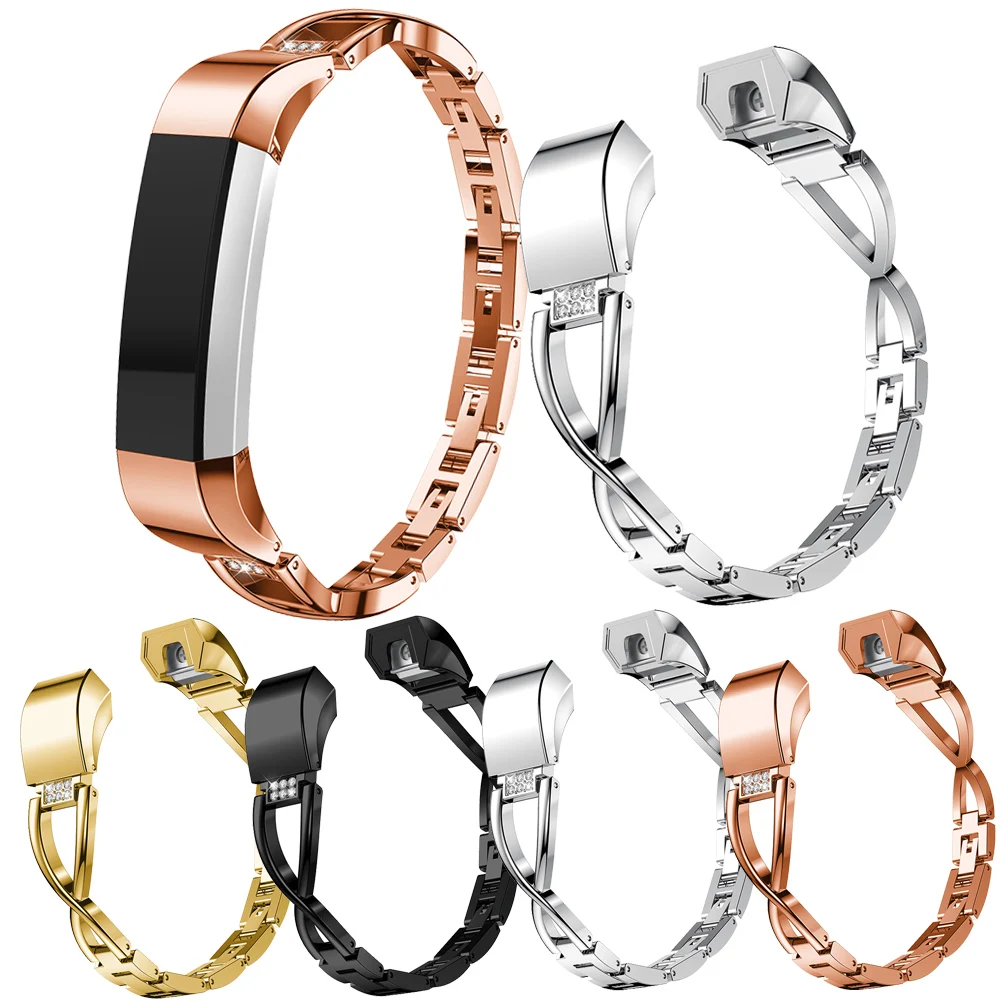 High Quality Replacement Alloy Crystal Rhinestone Wristband Band Strap Bracelet For Fitbit Alta/For Fitbit Alta HR Watch Band
