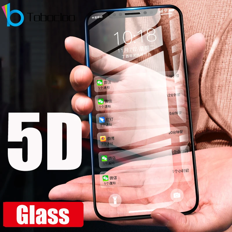 Настоящая полноэкранная защитная пленка 5D для iPhone 7 Plus 6 6S 8 X XS MAX XR защитное