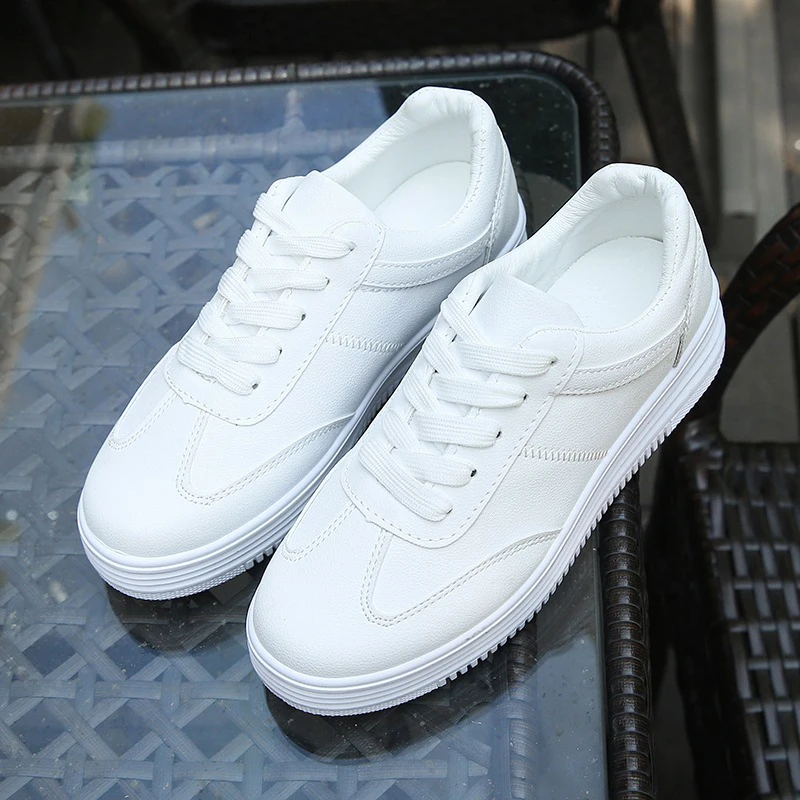 g02white Женские кроссовки, амортизирующие, дышащие, волнистые, женская обувь на платформе, белые, не сужающиеся книзу кроссовки, женская обувь, Zapatos De Mujer - Цвет: g02white