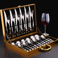 24 piece silver flatware cutlery set stainless steel western steak cutlery set mirror finish dishwasher safe d30