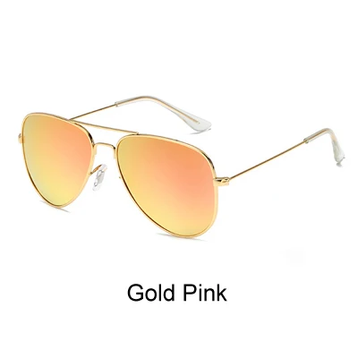 Gold Pink Два оклока классические солнцезащитные очки авиаторы Мужские Женские поляризованные солнцезащитные очки мужские женские черные солнцезащитные очки оттенки очки Oculos X3026 - Цвет линз: Gold Pink