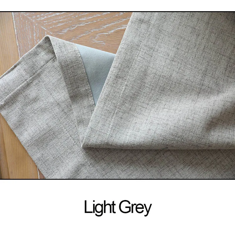 Light Grey JIANIW искусственная льняная Пена Задняя затемненная занавеска теплоизолированные Звукоизолированные жалюзи шторы для спальни гостиной индивидуальный заказ - Цвет: Light Grey
