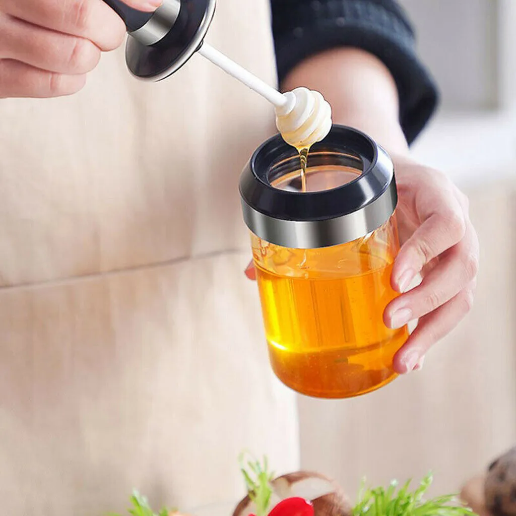 250 мл стеклянный контейнер для приправы масла/дозатор меда бутылки|Соусники| |