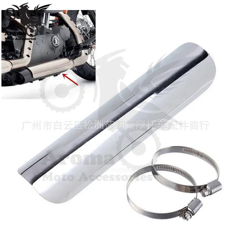 В наличии 2 цвета хромированный выхлопной тепловой экран для скутера мотоцикла