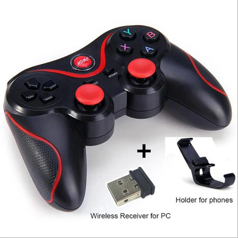 black 3 together X3 беспроводной джойстик геймпад игровой контроллер bluetooth BT3.0 джойстик для мобильного телефона планшета ТВ коробка держатель - Цвет: black 3 together
