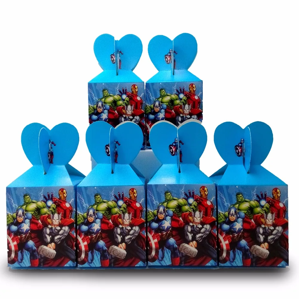 6 шт./компл. бумажные коробки для конфет Мстители Вечерние | Дом и сад