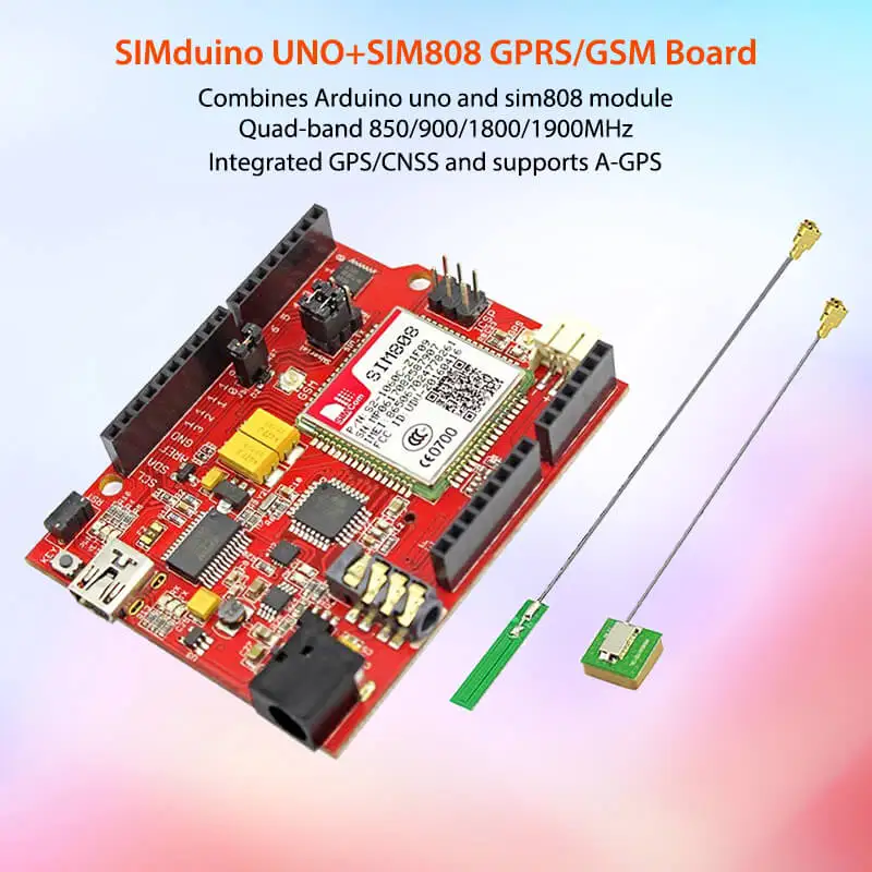 Elerow Simduino для Arduino UNO и SIM808 модуль 2 в 1 DIY проекты GPRS/GSM макетная плата специально