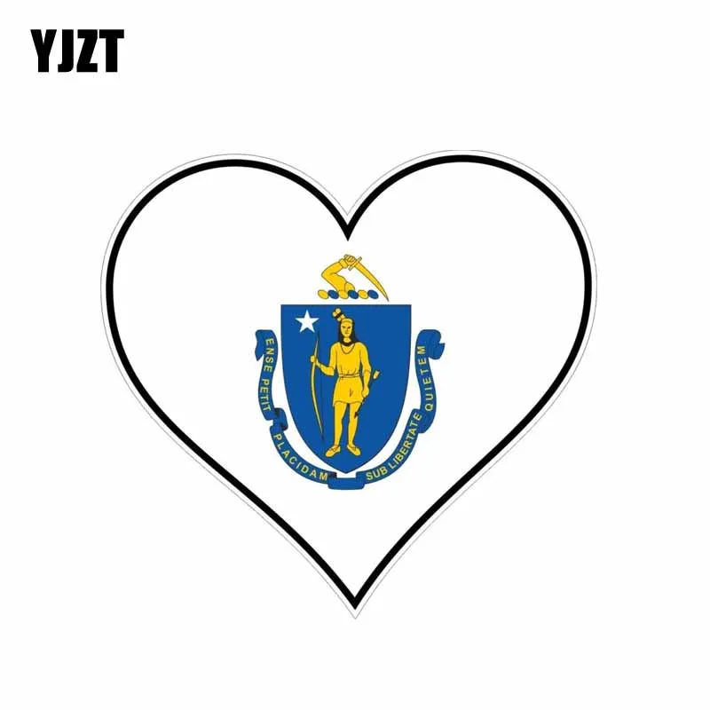 YJZT 10 9 см * 5 автомобильные аксессуары шлем стикер автомобиля Массачусетс флаг