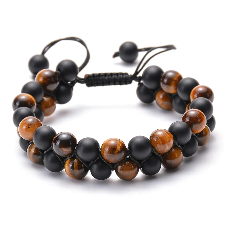 Tiger eye Bracelet HIYONG тигровый глаз и лавовый камень рок эфирное масло диффузор Браслет натуральные лечебные камни бусины браслет 8 мм регулируемые браслеты для мужчин - Окраска металла: Tiger eye Bracelet