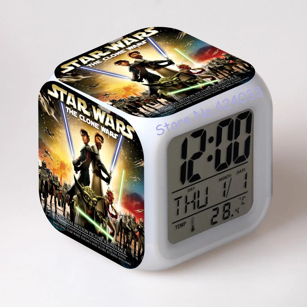 25 clock The Force Awakers Звездные войны будильник цифровые Klokken электронные настольные часы Relogio De Mesa Wake Up Light Пластиковые - Цвет: 25 clock
