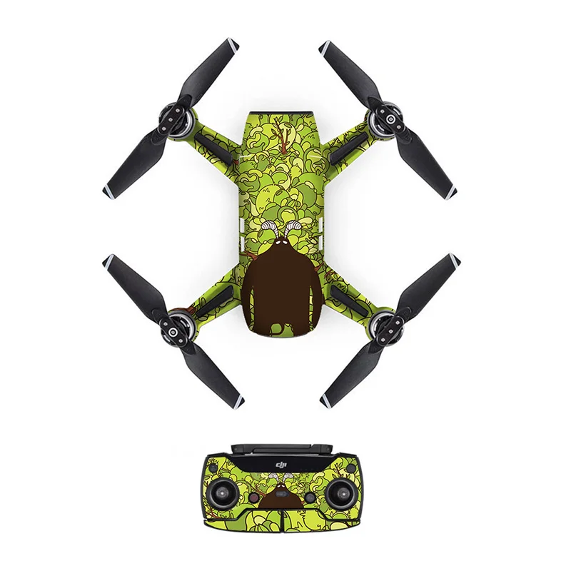 ПВХ наклейка из углеродного волокна для DJI Spark наклейки защитная кожа Наклейка s для дрона корпус пульта дистанционного управления и 3 батареи - Цвет: 132
