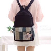 2020 new design stripes girls canvas backpack women leisure bag teenager school student book bag daily young travel