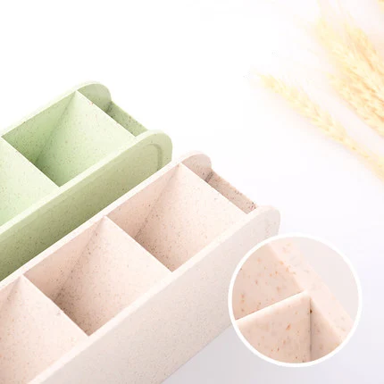 

TUNACOCO Oblique Pen Holder Wheat Straw Tapes Holers Multi-function Desktop Storage Box School Office Stationery Qt1710113