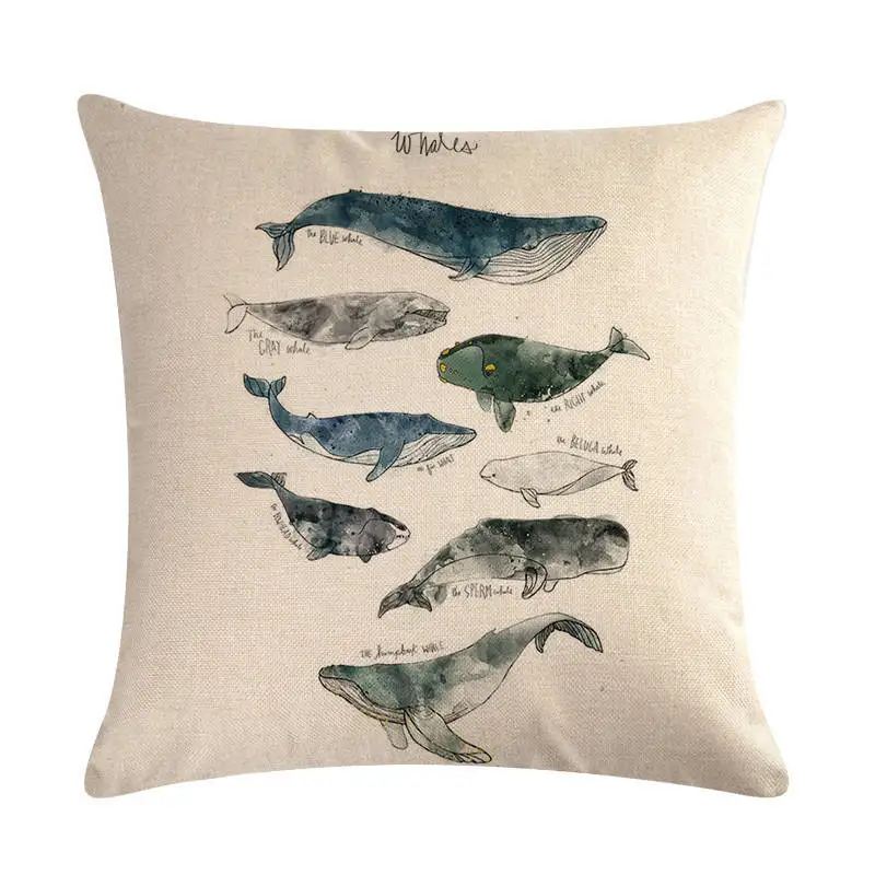 

Animal Cushion Cover Fox Pillow case Rabbit Home Decoration Dinosaur Cotton linen Pillow Cover 45x45cm
