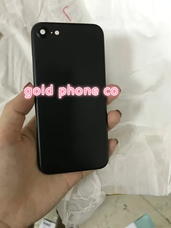 Безупречное качество корпус для iphone 7 матовый черный Задняя крышка батарея двери шасси с золотым логотипом+ карты лоток Золото пуговицы