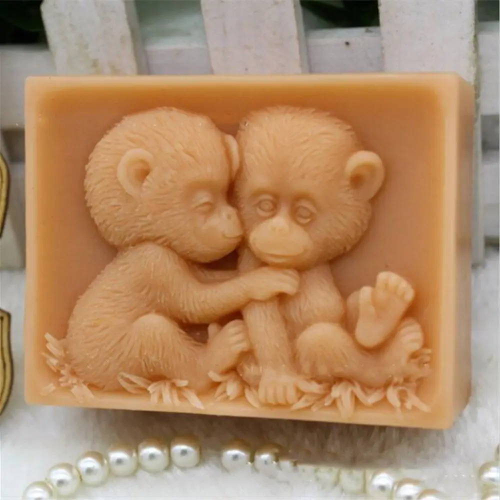 Зернистая форма для мыла в виде животного обезьяны силиконовая ручной работы |