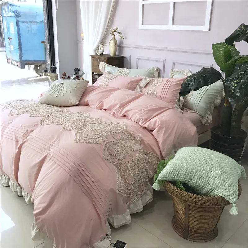 Комплект постельного белья из мягкого шелка с цветочным принтом 4 шт.|Комплекты