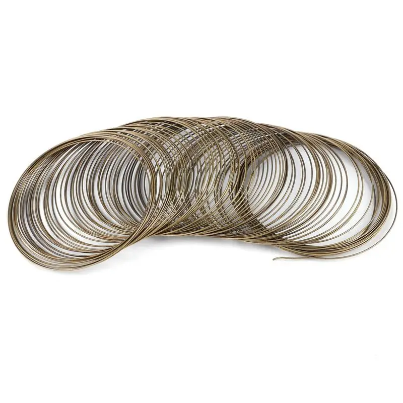 Antique Bronze 100circles/pack Diameter 60mm 0.6mm Silver Gold Memory Beading Steel Wire For Jewelry Making Diy Bracelet Earring Accessories - Цвет: Antique Bronze