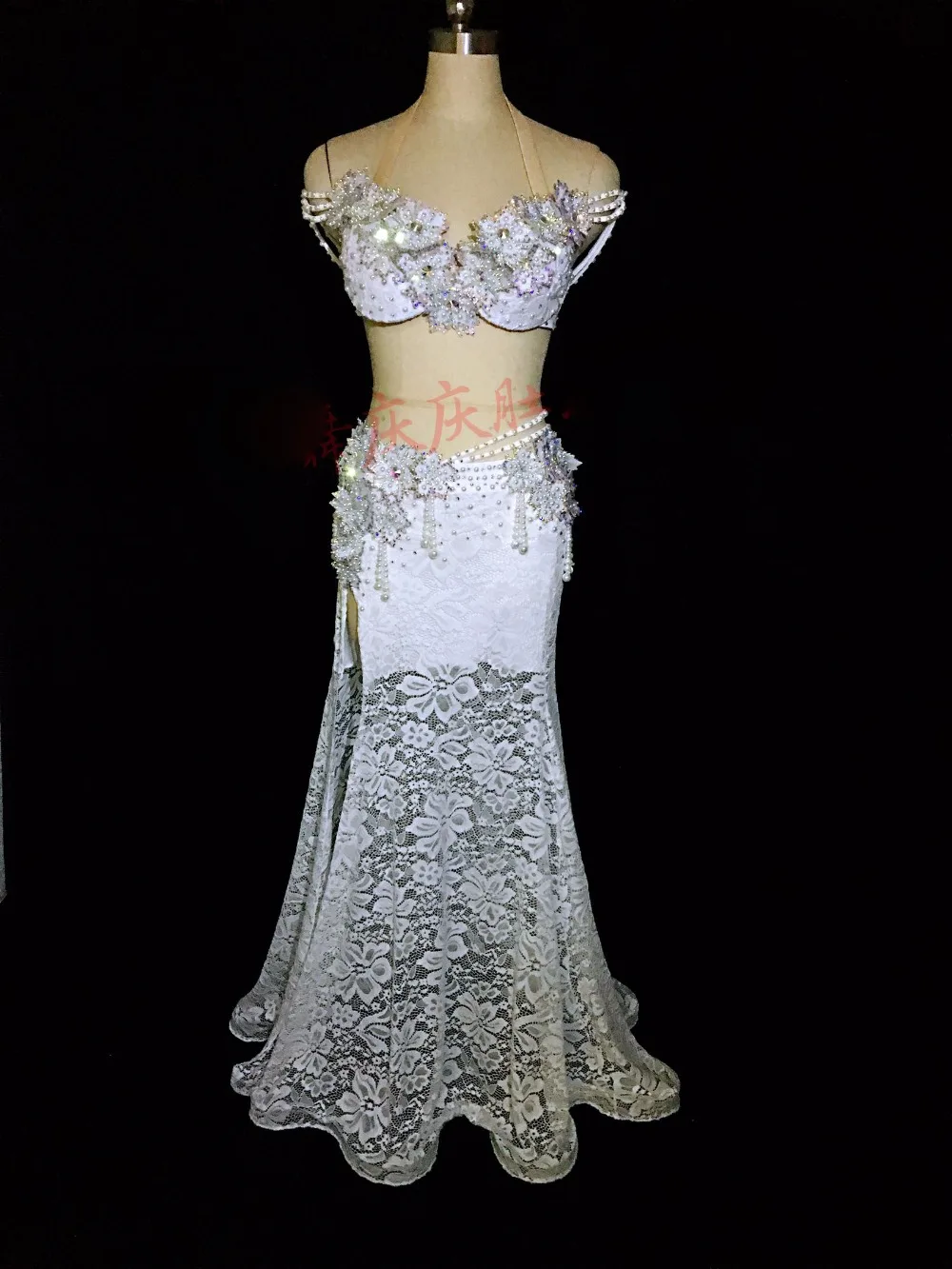 Роскошный бюстгальтер для танца живота + длинная юбка девочек BellyDance Set Костюм