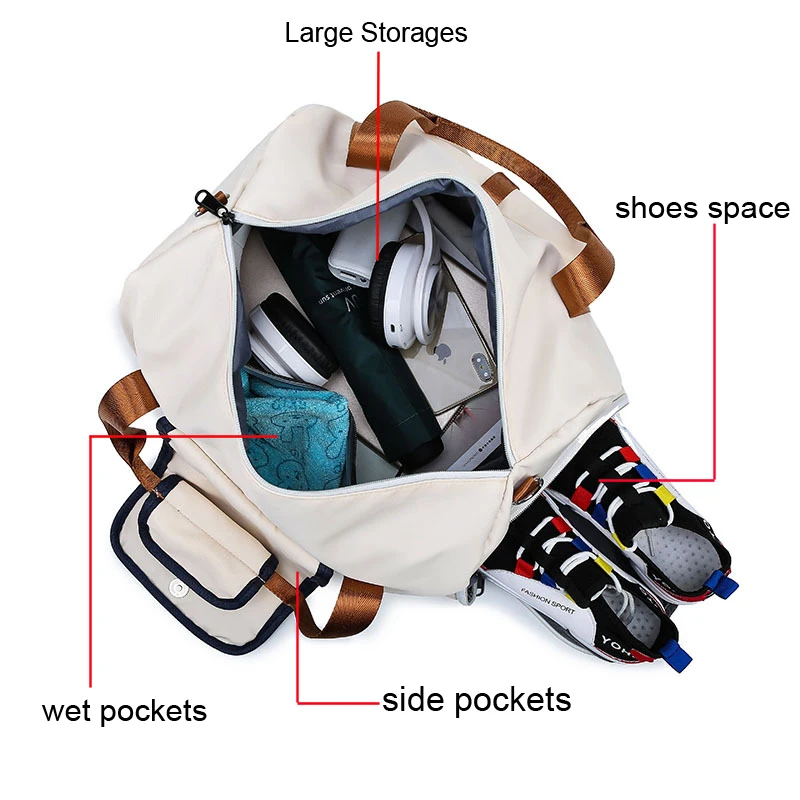 Женская спортивная сумка тоут с блестками и розовыми буквами для фитнеса Сухой