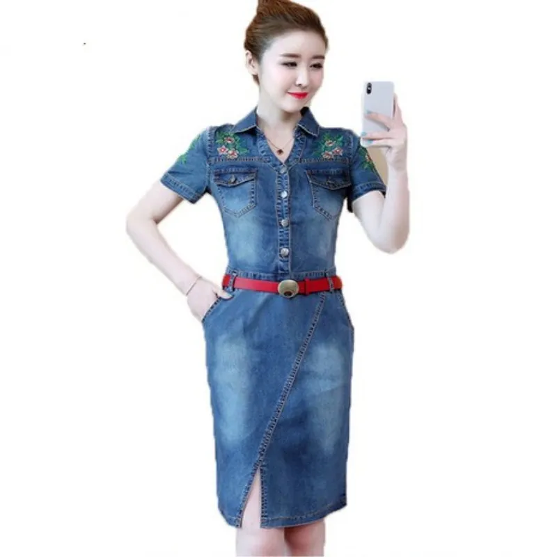 Платье женское винтажное с коротким рукавом цветочной вышивкой|Женские платья| |