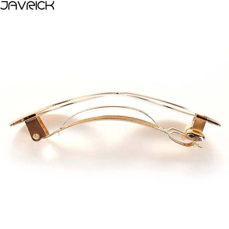 Minimalist Geometric Three Oval Hair Clip Ladies Glitter Rhinestone Metallic Hairpin Wedding Bridal Side Bangs Updo DIY Barrette |