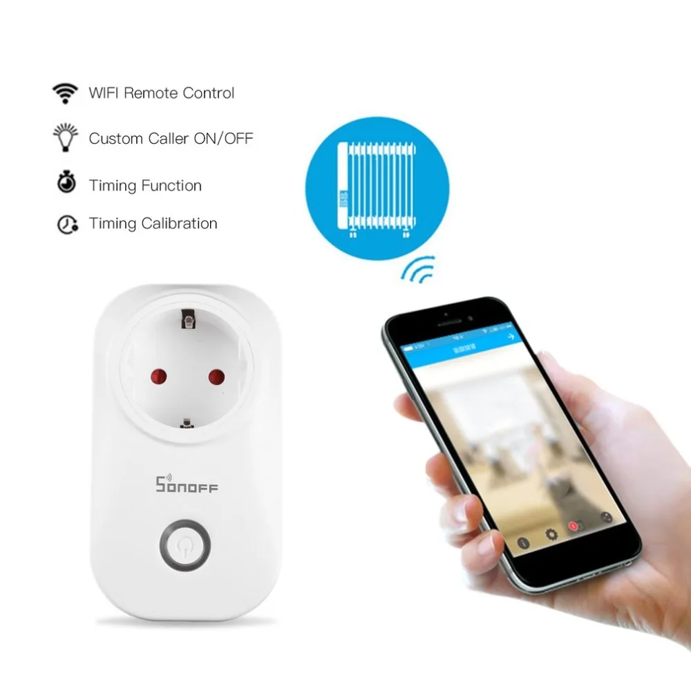 Sonoff S20 умный дом Wifi беспроводной пульт дистанционного управления розетка питания через приложение телефон Бытовая Автоматизация розетка переключатель таймер