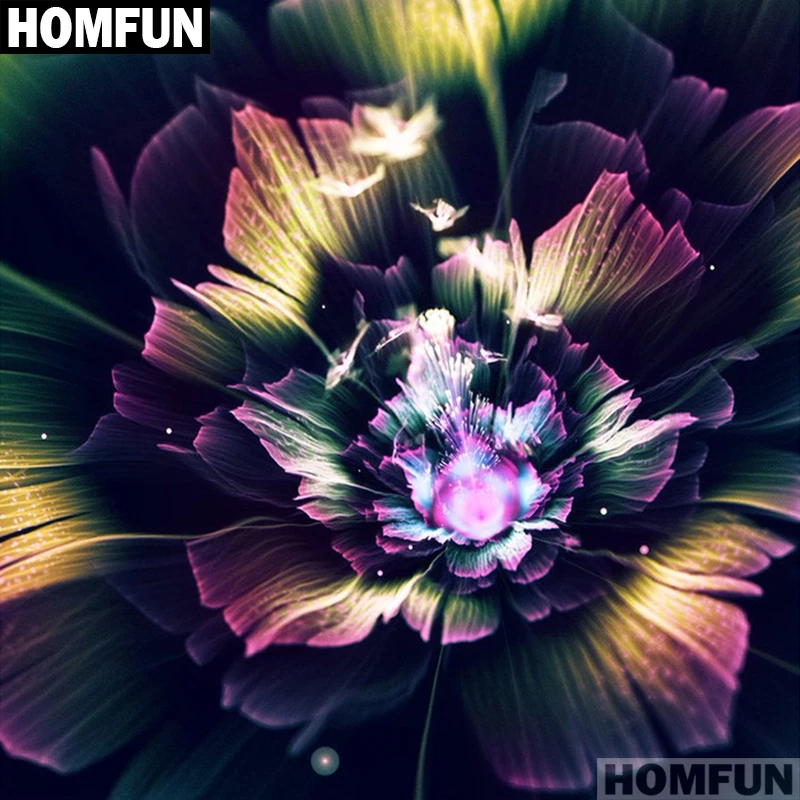 Алмазная живопись HOMFUN A01062 цветы полноразмерная/круглая вышивка крестиком 5D