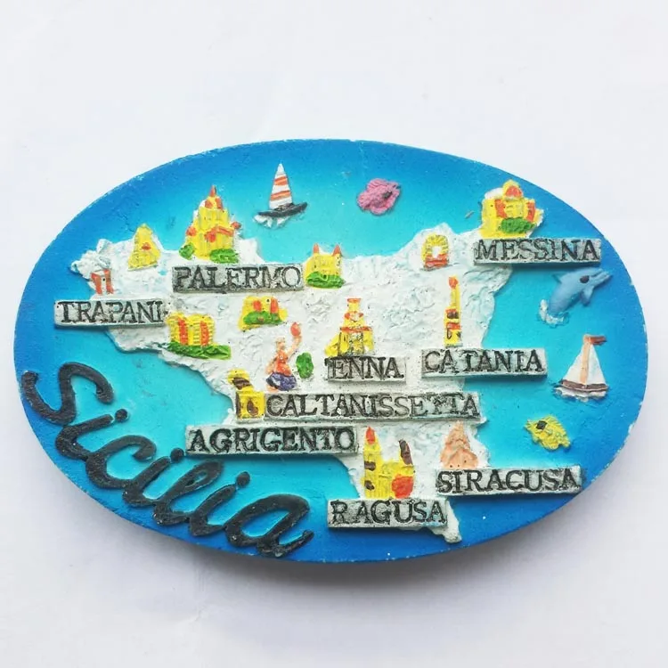 Креативная Италия карта наклейка на холодильник знаменитый Пейзаж магнитный