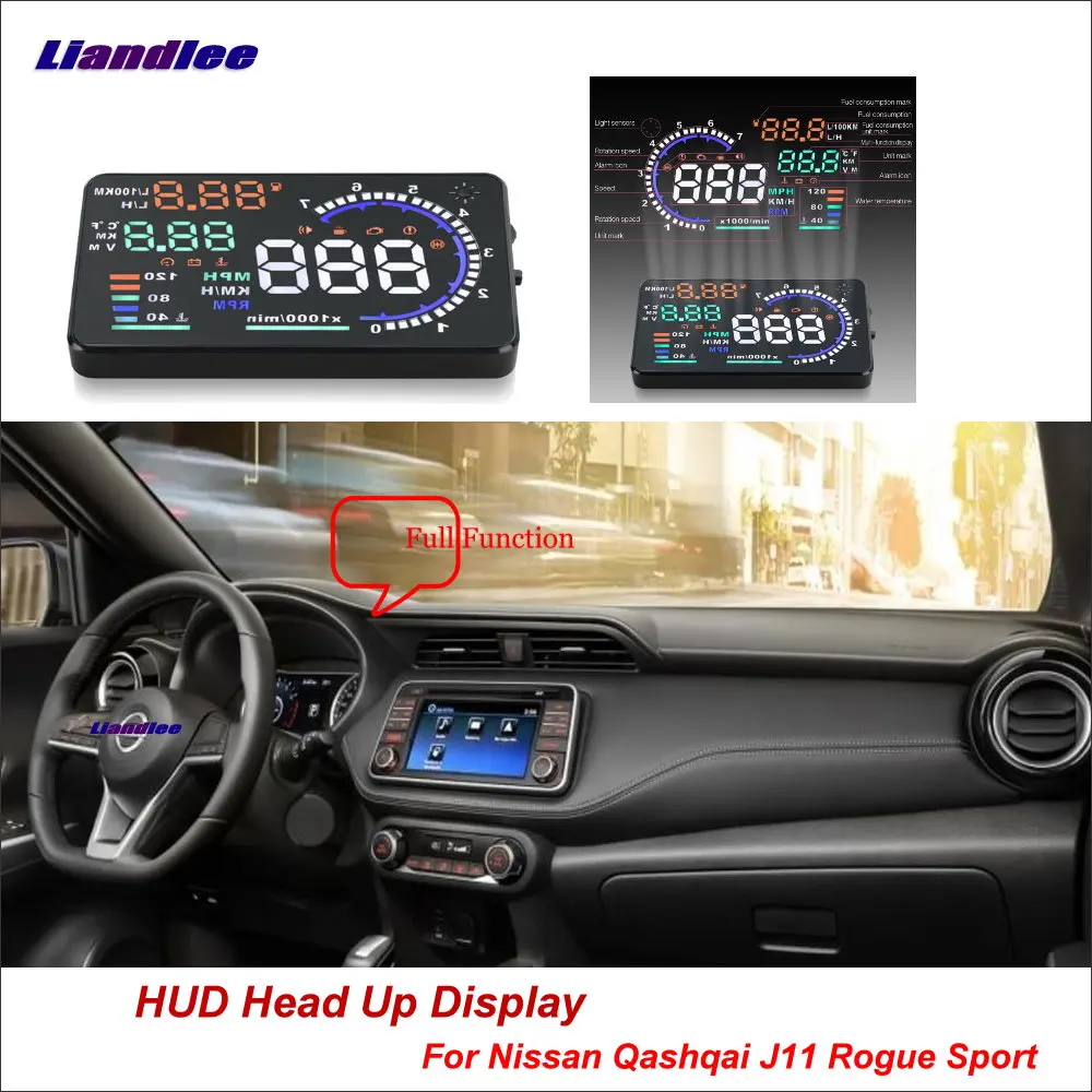 Liandlee Автомобильный дисплей HUD для Nissan Qashqai J11 Rogue Sport 2013 2018 HD проектор экран