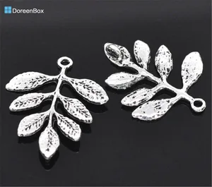 Doreen Box прекрасный 30 серебристый лист очаровательные разъемы 31x27 мм (B13526)