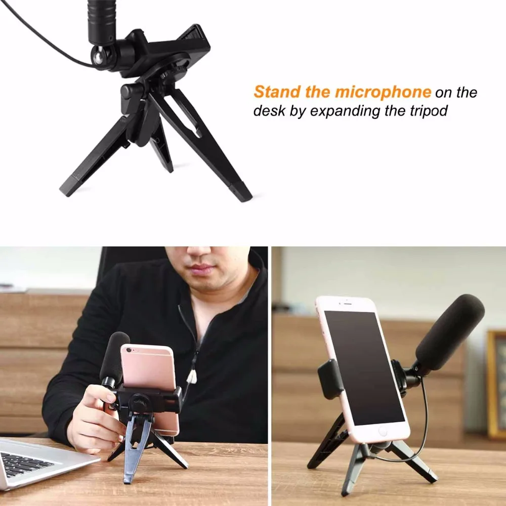 K & F концепция микрофон Микрофон конденсаторный для Iphone Android smardphones телефон