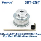 Зубчатый шкив POWGE 38 зубьев 2GT, отверстие 5166781012 мм для открытого синхронного ремня GT2, ширина 610 мм, небольшой люфт 38 зубьев 38 T