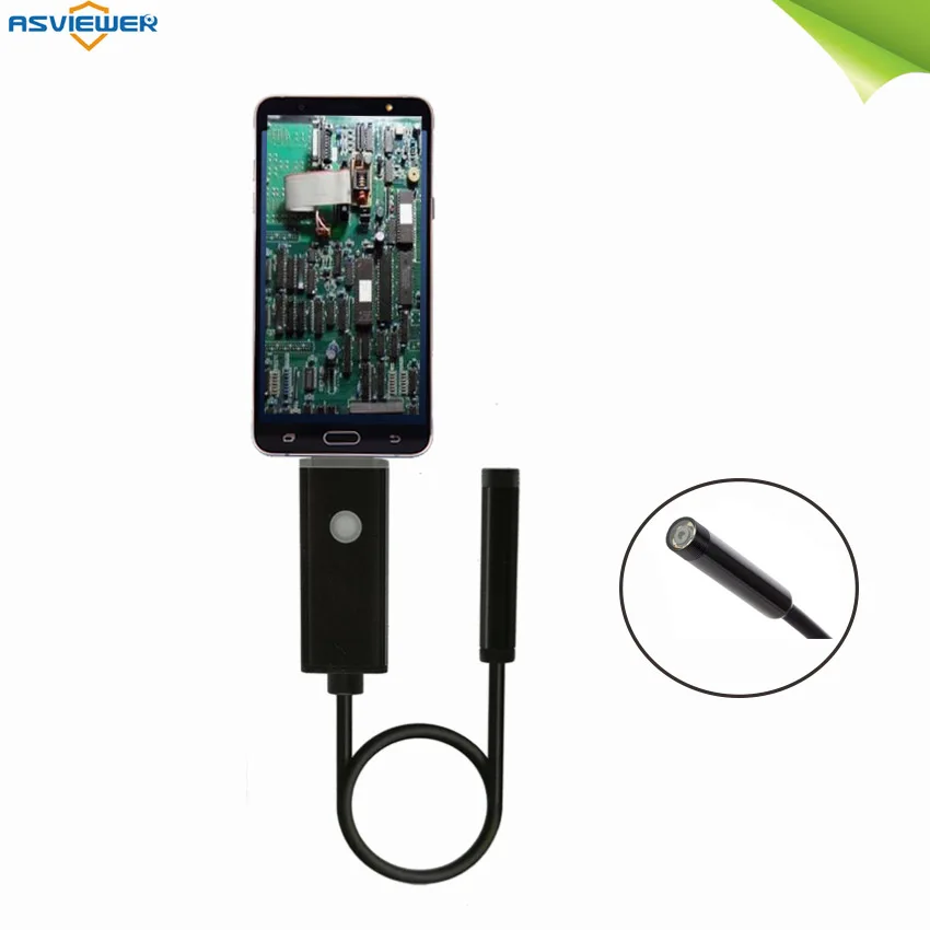

Эндоскоп 2 в 1, водонепроницаемый, IP67, с USB-разъемом, длина 2 м, объектив 7 мм, 6 светодиодов, трубчатая камера для мобильного телефона Android и ПК