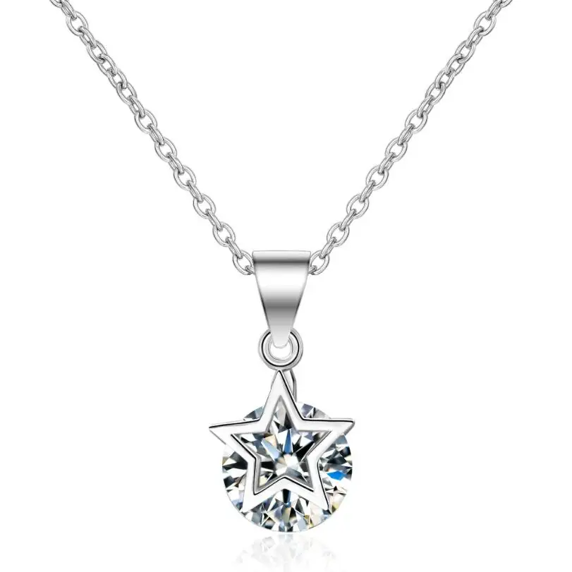 Изысканный циркон Звезда Подвески с пентаграммой ожерелья для женщин трендовые